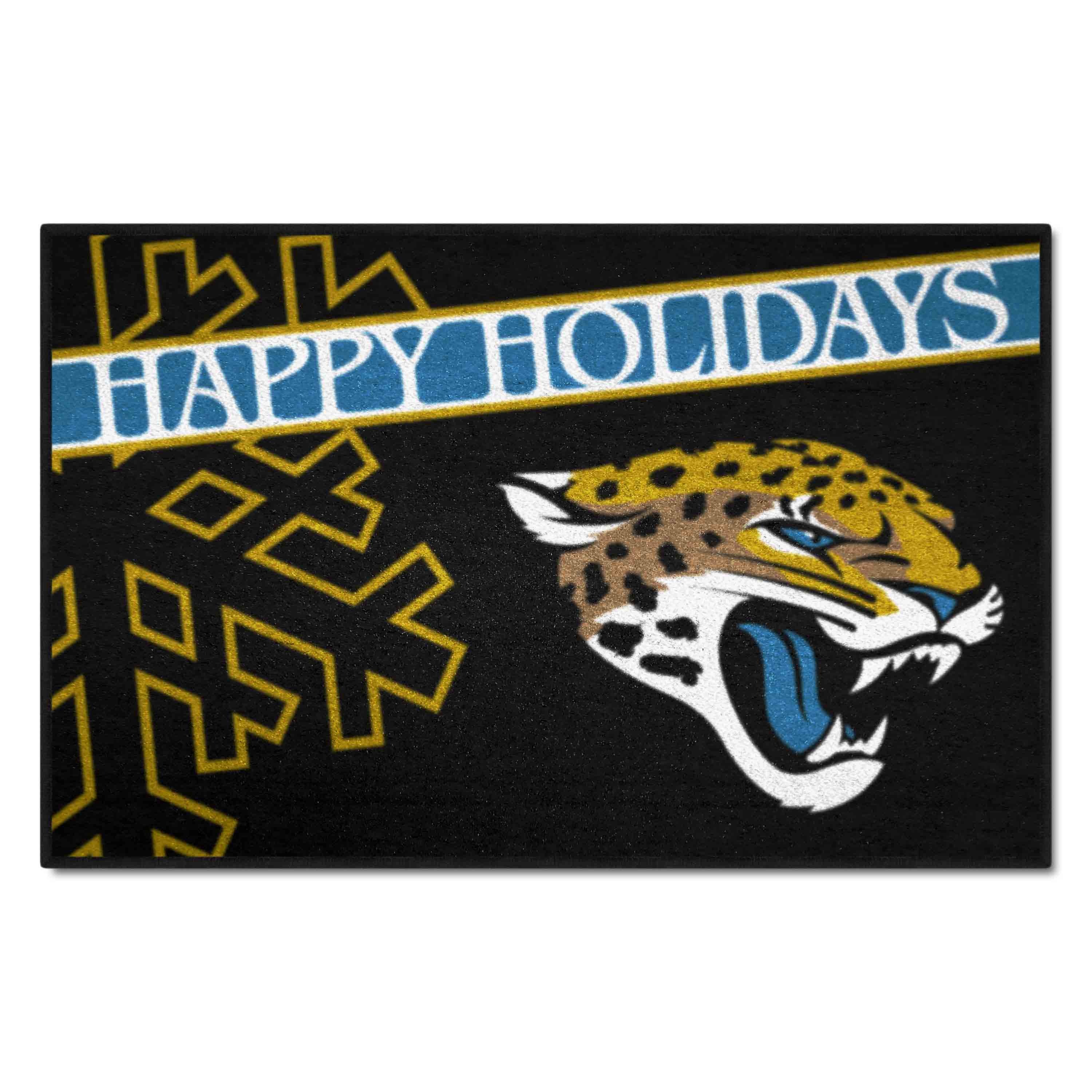 Jacksonville Jaguars Starter Mat Accent Rug - 19in. x 30in. Happy Holidays Starter Mat