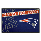 New England Patriots Starter Mat Accent Rug - 19in. x 30in. Happy Holidays Starter Mat