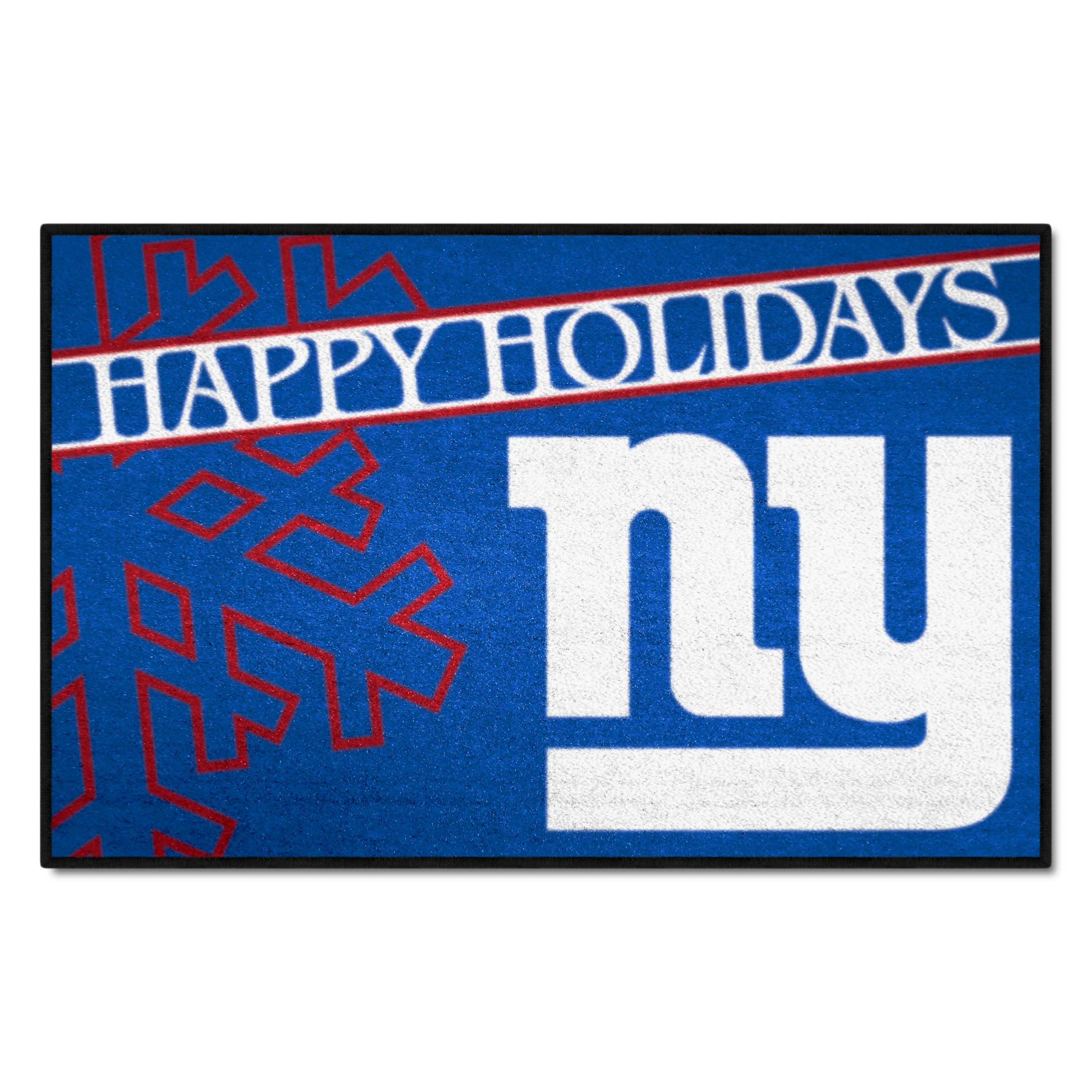 New York Giants Starter Mat Accent Rug - 19in. x 30in. Happy Holidays Starter Mat