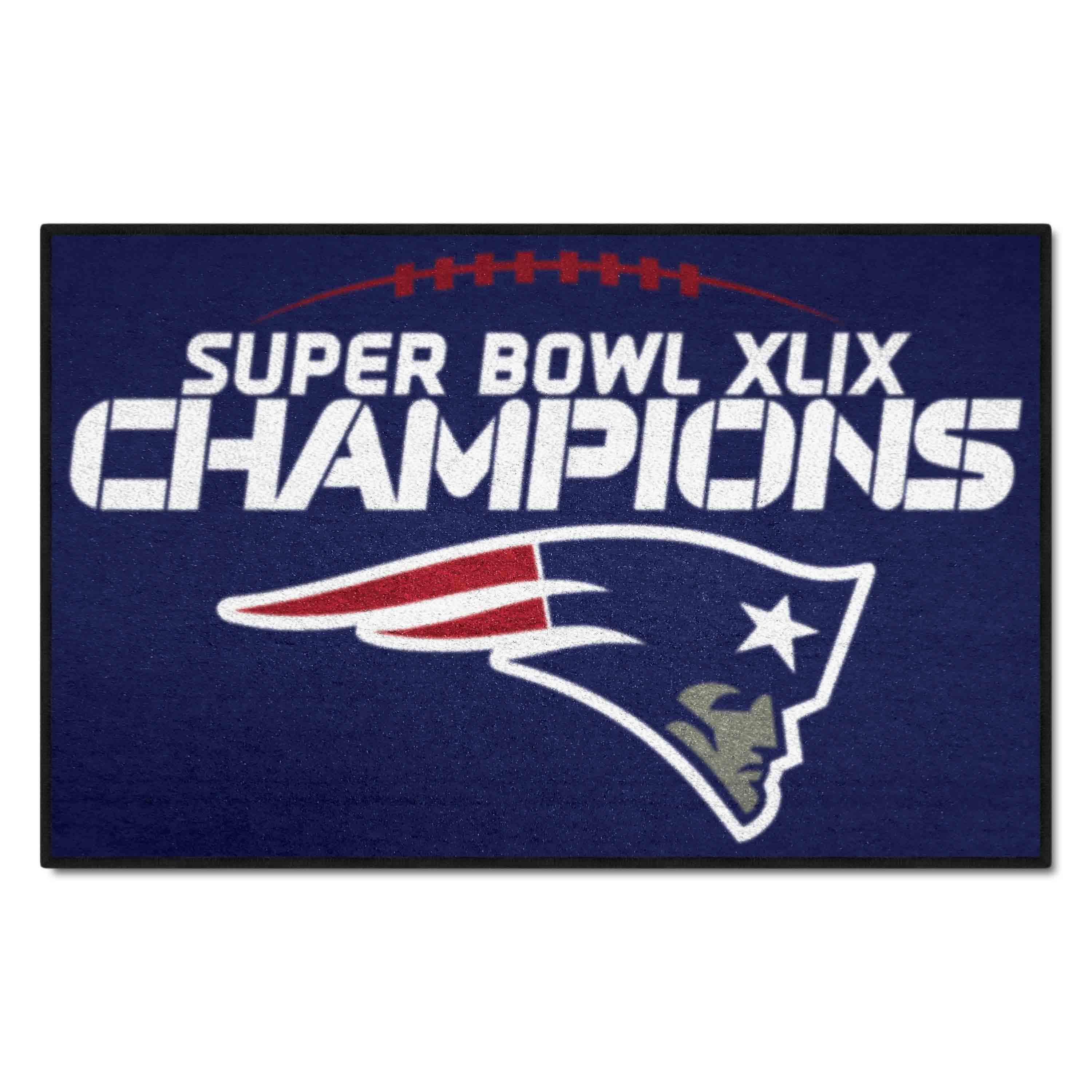 New England Patriots Starter Mat Accent Rug - 19in. x 30in., 2015 Super Bowl XLIX Champions - New England Patriots