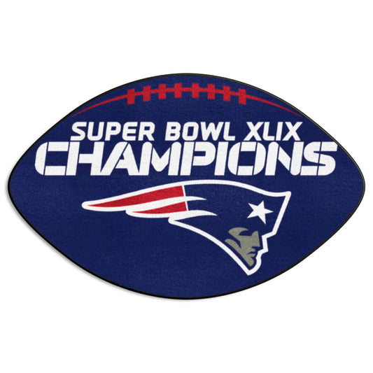 New England Patriots Football Rug - 20.5in. x 32.5in., 2015 Super Bowl XLIX Champions - New England Patriots