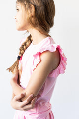 Bubblegum Pink S/S Ruffle Tee - Mila & Rose ®