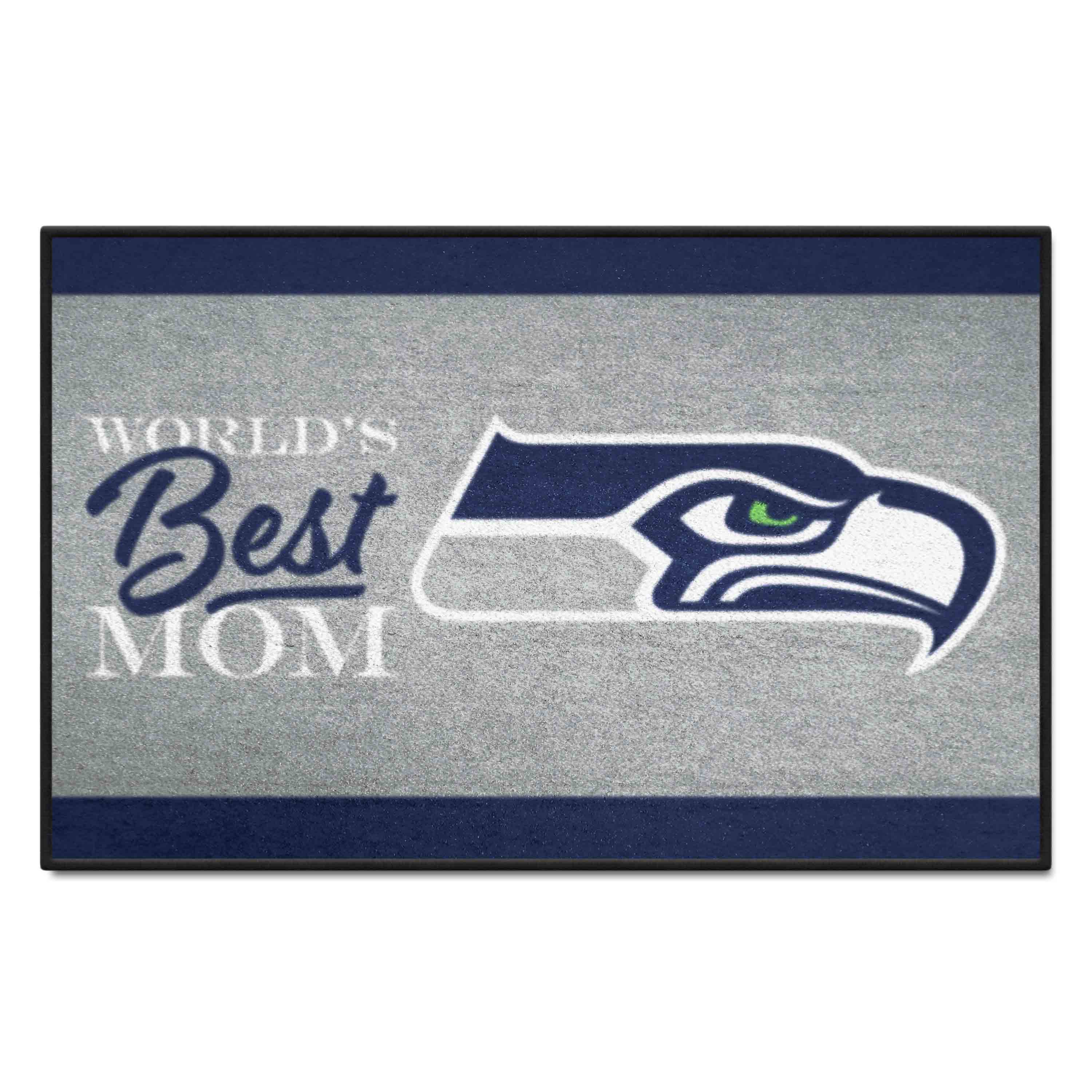 Seattle Seahawks World's Best Mom Starter Mat Accent Rug - 19in. x 30in.