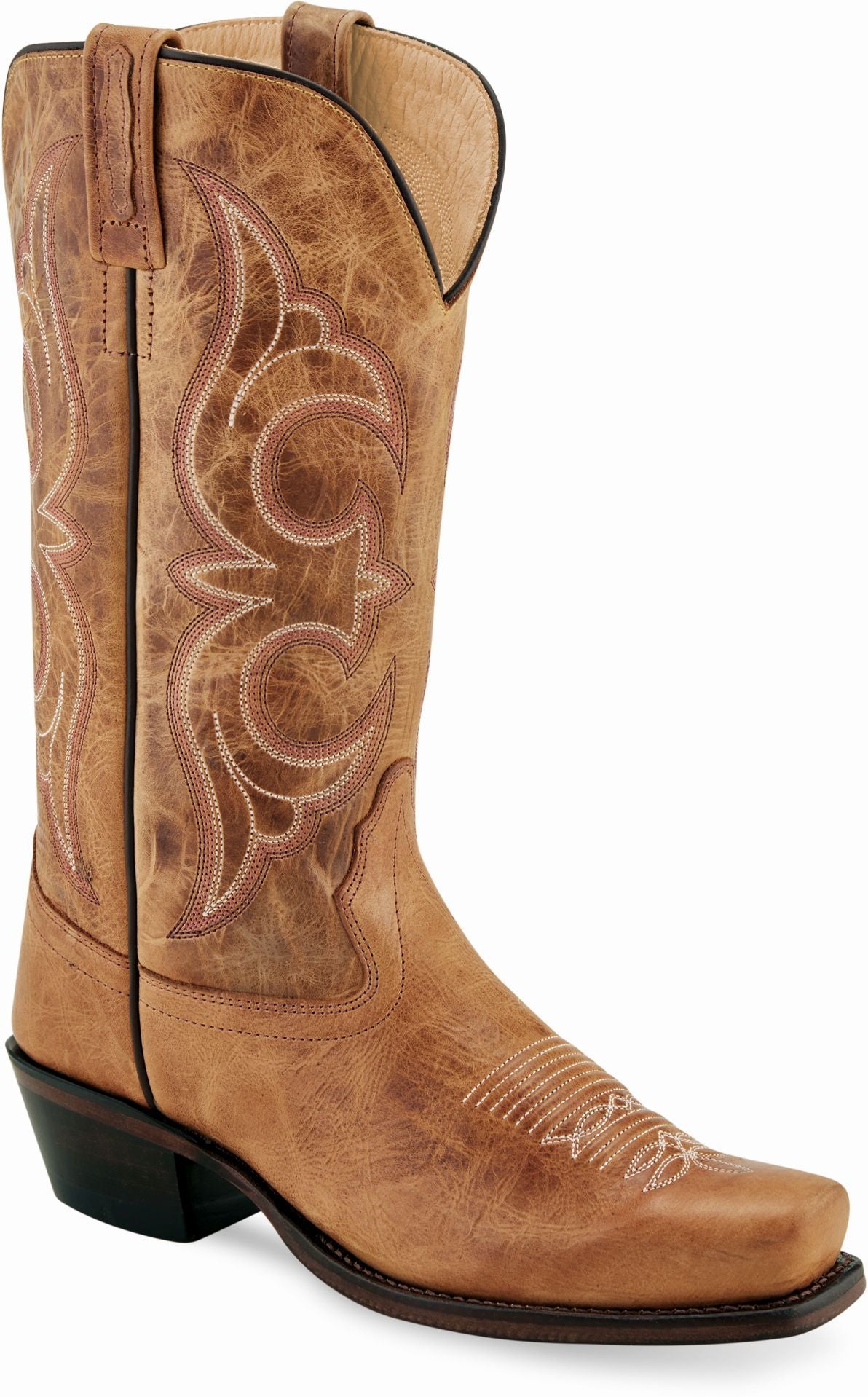 Old West Cactus Tan Women's Medium Square Toe Boots