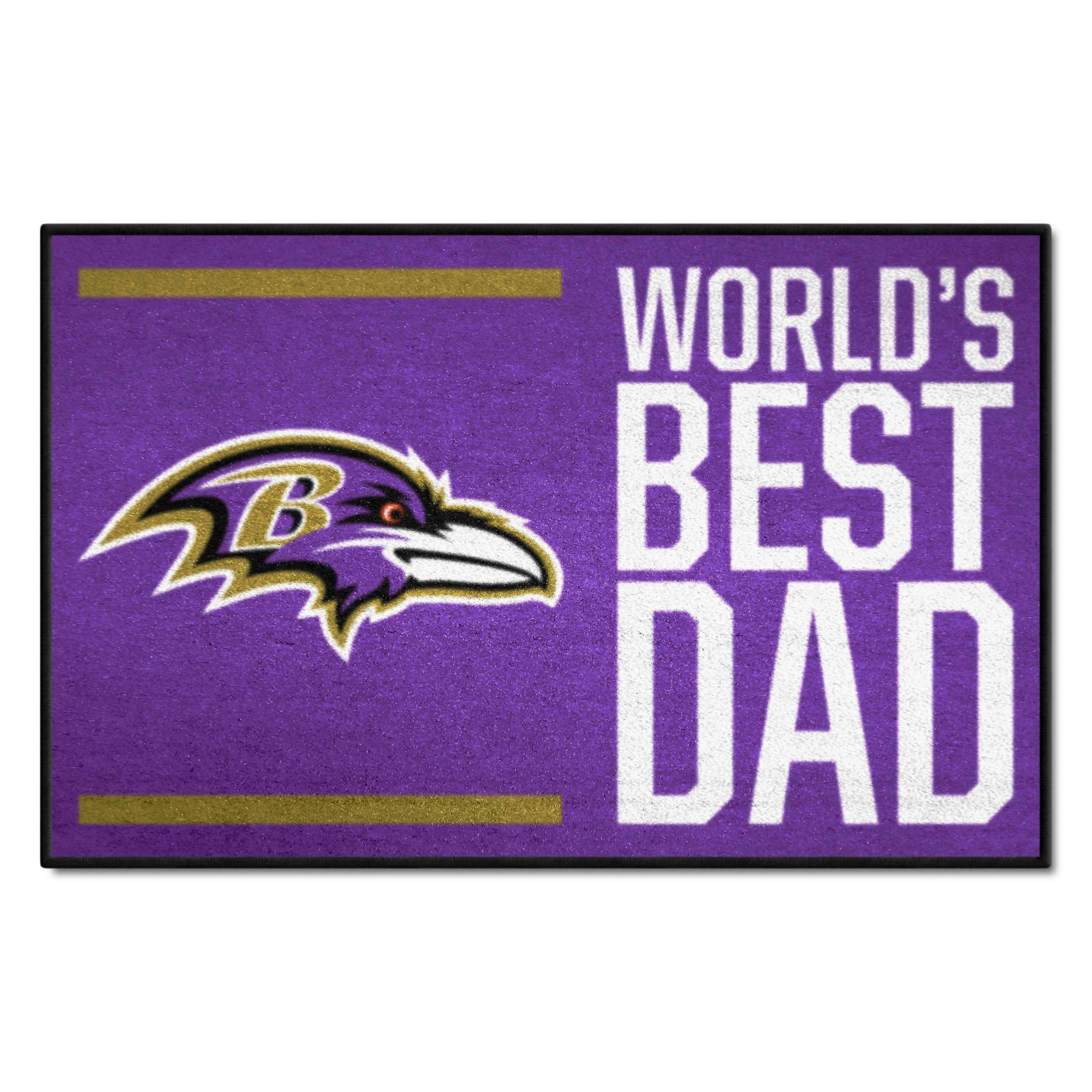 Baltimore Ravens Starter Mat Accent Rug - 19in. x 30in. World's Best Dad Starter Mat - Baltimore Ravens