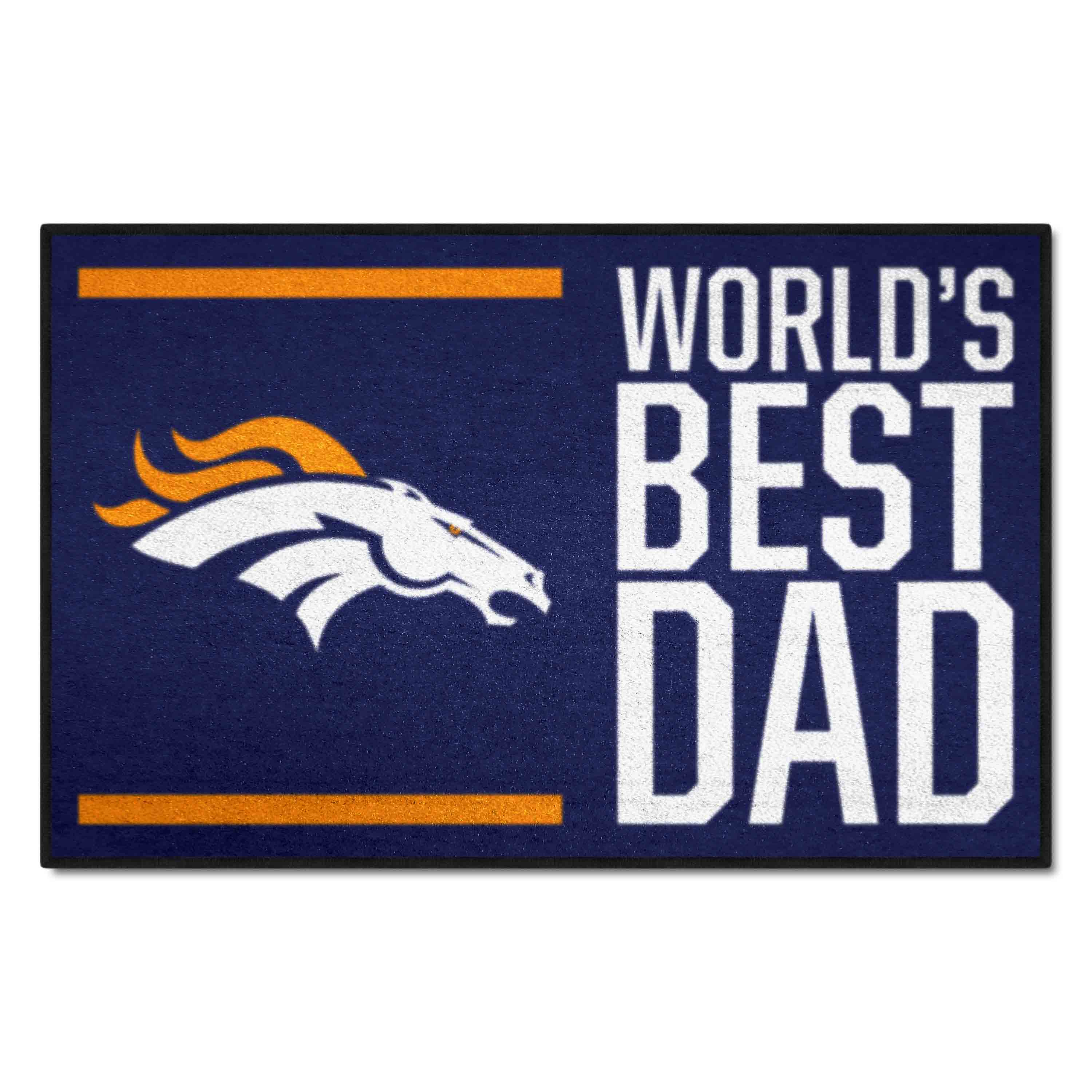 Denver Broncos Starter Mat Accent Rug - 19in. x 30in. World's Best Dad Starter Mat - Denver Broncos