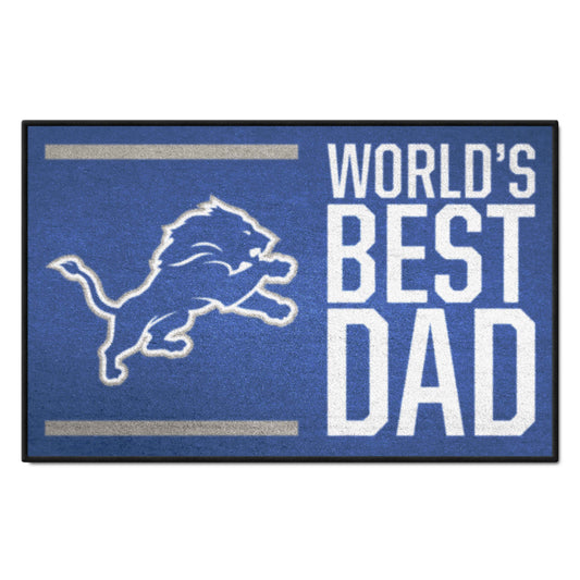 Detroit Lions Starter Mat Accent Rug - 19in. x 30in. World's Best Dad Starter Mat