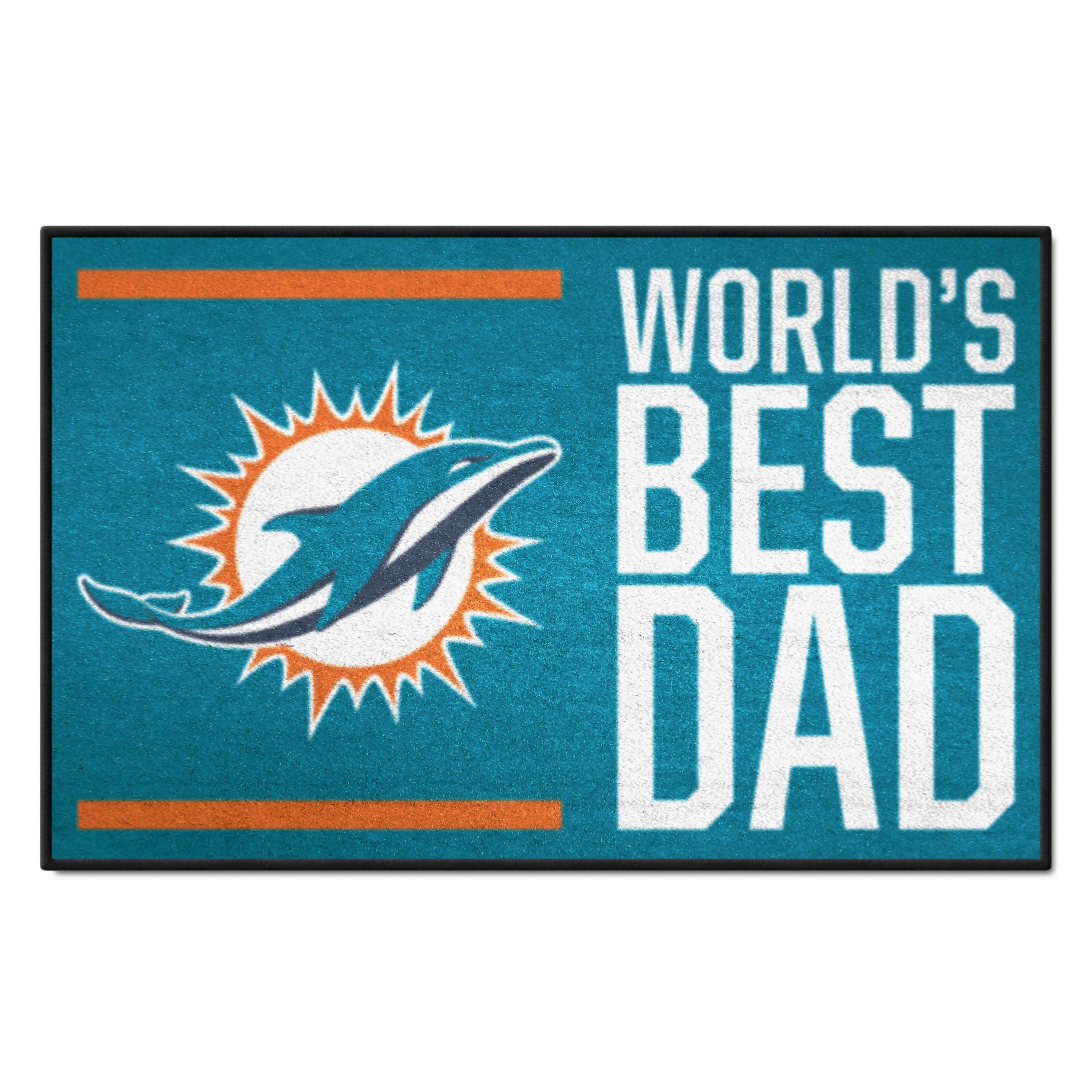 Miami Dolphins Starter Mat Accent Rug - 19in. x 30in. World's Best Dad Starter Mat