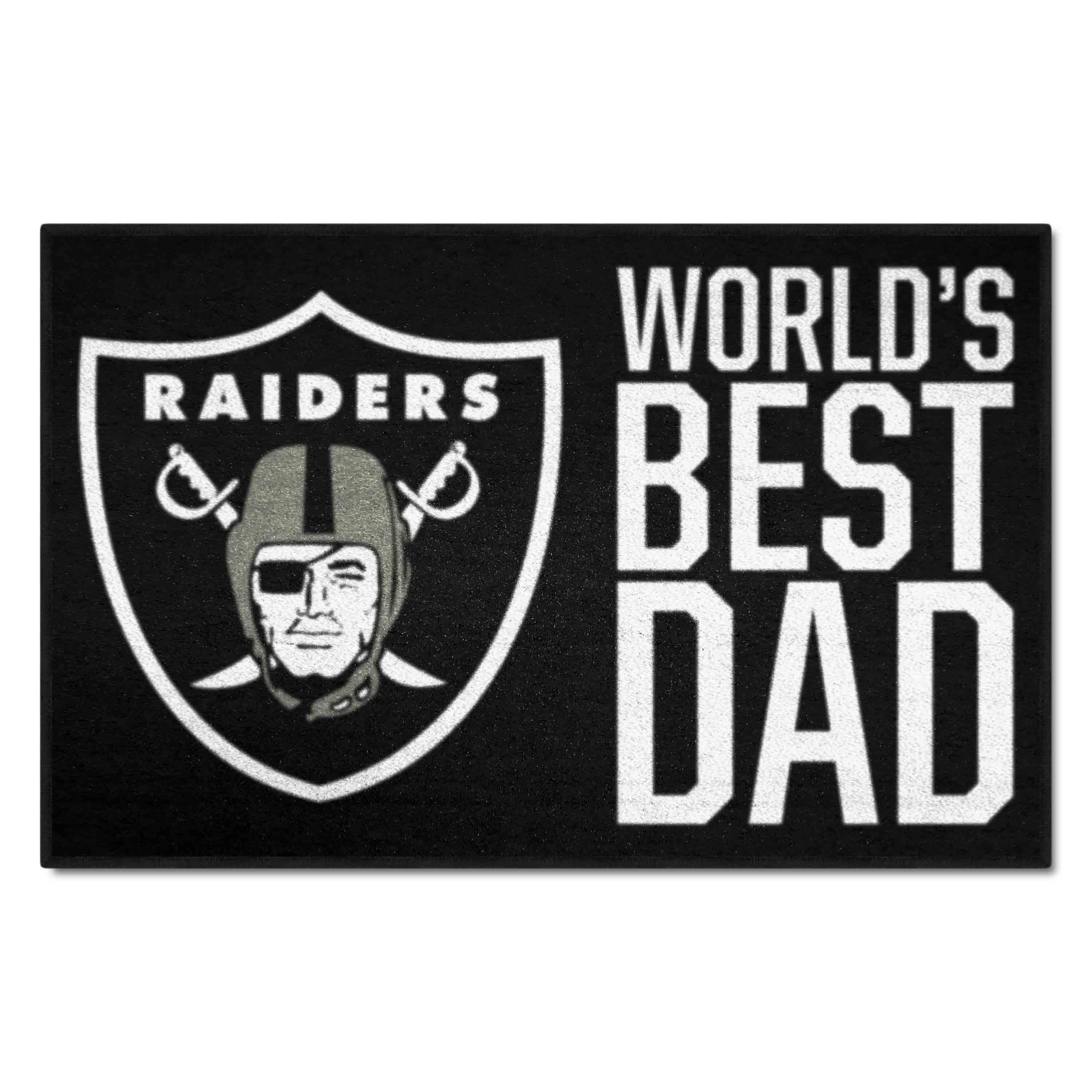 Las Vegas Raiders Starter Mat Accent Rug - 19in. x 30in. World's Best Dad Starter Mat