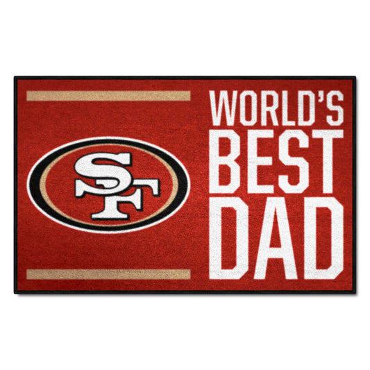 San Francisco 49ers Starter Mat Accent Rug - 19in. x 30in. World's Best Dad Starter Mat