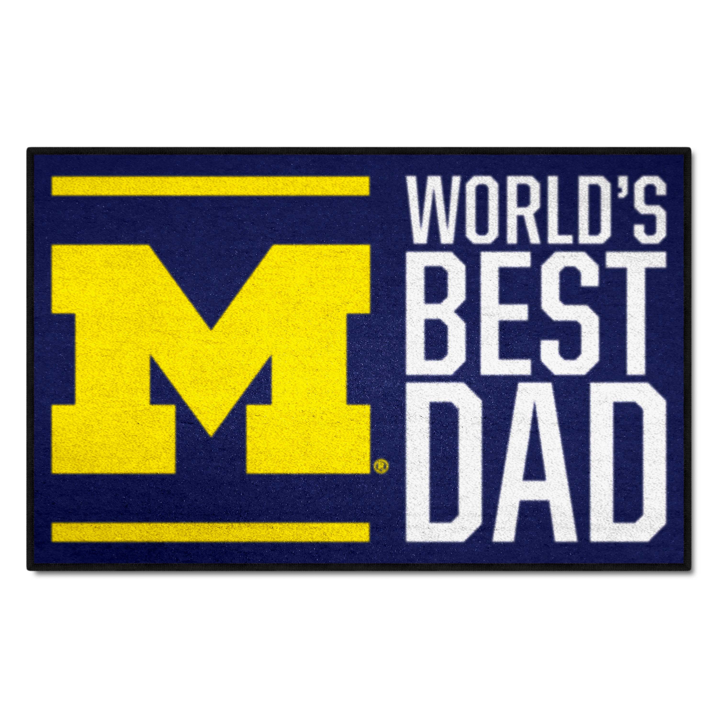 Michigan Wolverines Starter Mat Accent Rug - 19in. x 30in. World's Best Dad Starter Mat