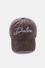 Gorra de béisbol lavada con bordado DALLAS de Zenana