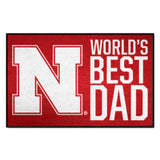 Nebraska Cornhuskers Starter Mat Accent Rug - 19in. x 30in. World's Best Dad Starter Mat