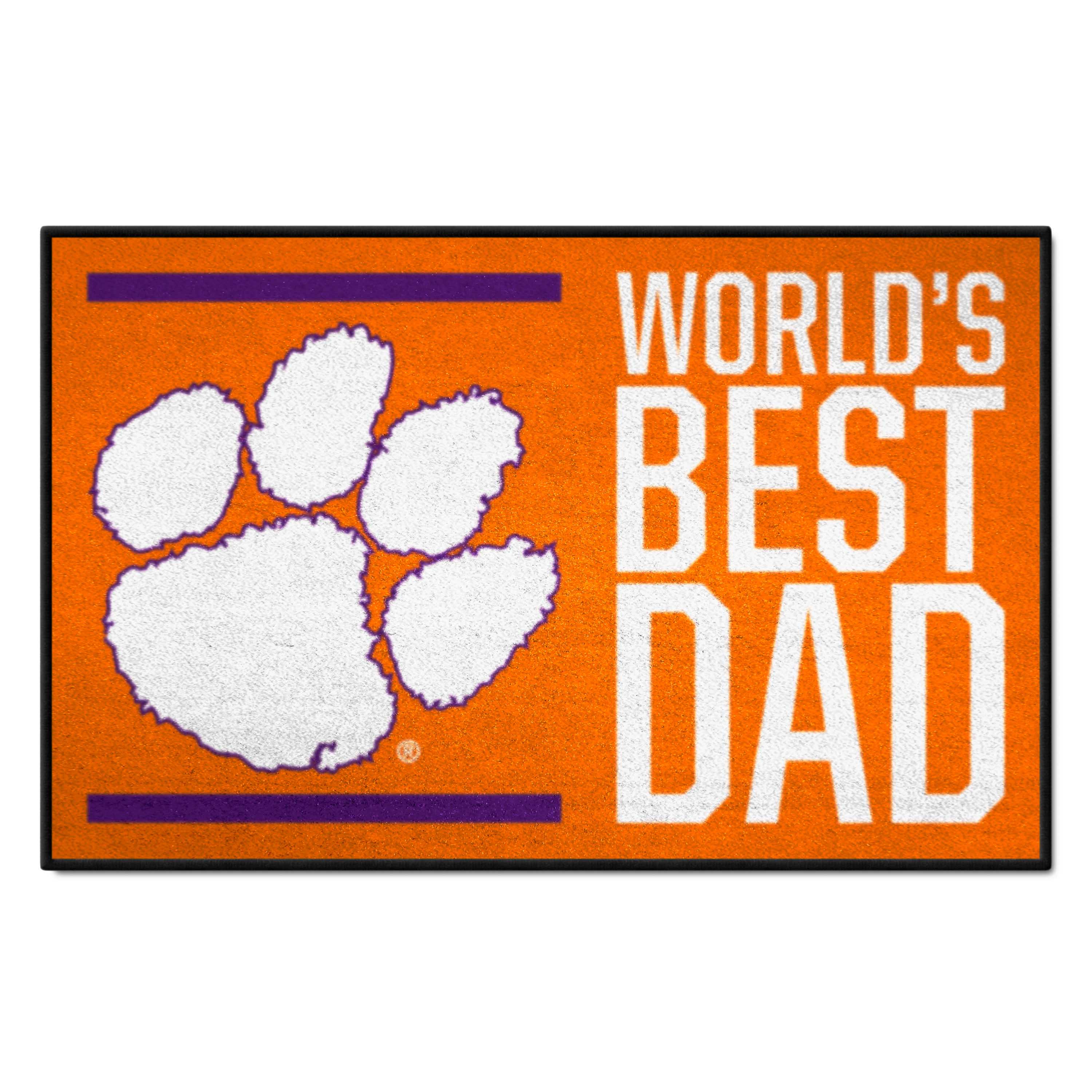 Clemson Tigers Starter Mat Accent Rug - 19in. x 30in. World's Best Dad Starter Mat - Clemson