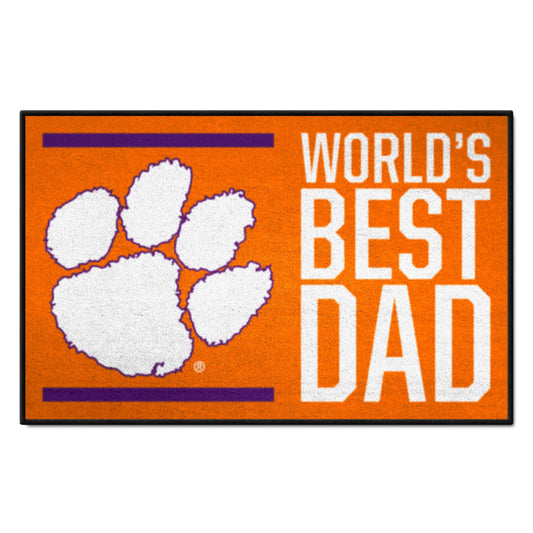 Clemson Tigers Starter Mat Accent Rug - 19in. x 30in. World's Best Dad Starter Mat