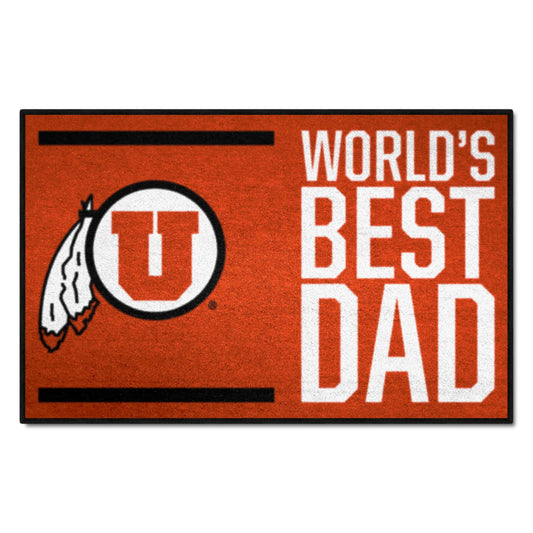 Utah Utes Starter Mat Accent Rug - 19in. x 30in. World's Best Dad Starter Mat