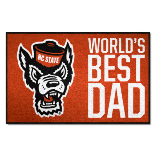 NC State Wolfpack Starter Mat Accent Rug - 19in. x 30in. World's Best Dad Starter Mat - NC State