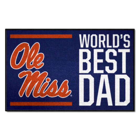 Ole Miss Rebels Starter Mat Accent Rug - 19in. x 30in. World's Best Dad Starter Mat - Ole Miss