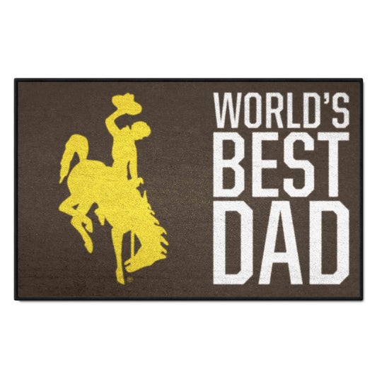 Wyoming Cowboys Starter Mat Accent Rug - 19in. x 30in. World's Best Dad Starter Mat