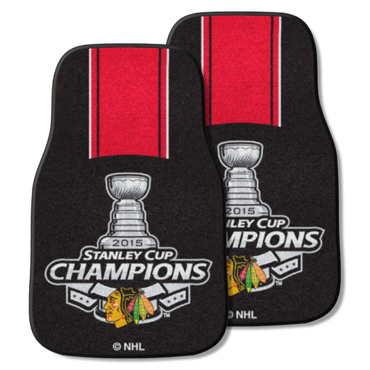 Chicago Blackhawks Front Carpet Car Mat Set - 2 Pieces, 2015 NHL Stanley Cup Champions