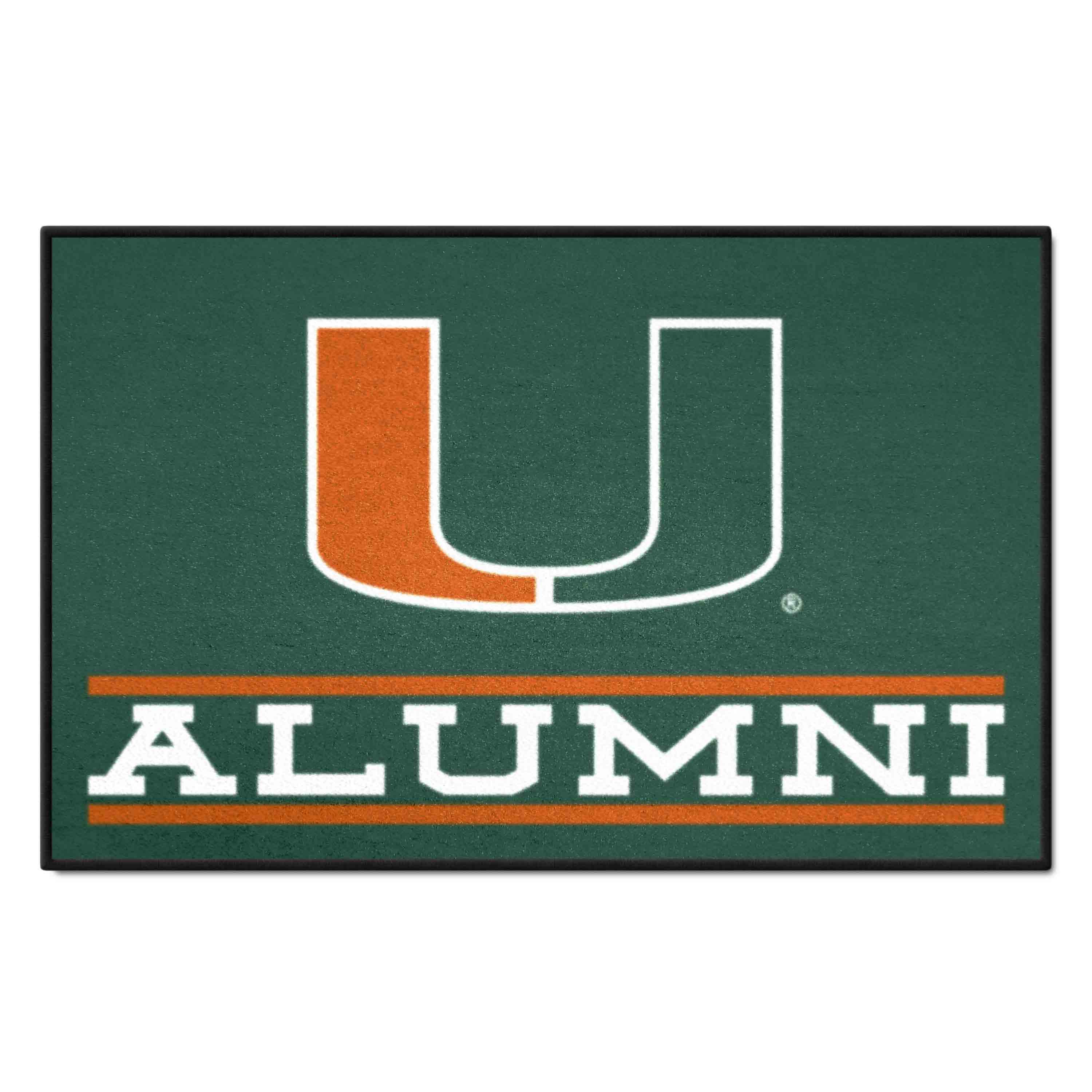 Miami Hurricanes Starter Mat Accent Rug - 19in. x 30in. Alumni Starter Mat