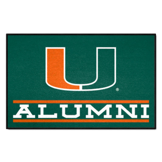 Miami Hurricanes Starter Mat Accent Rug - 19in. x 30in. Alumni Starter Mat