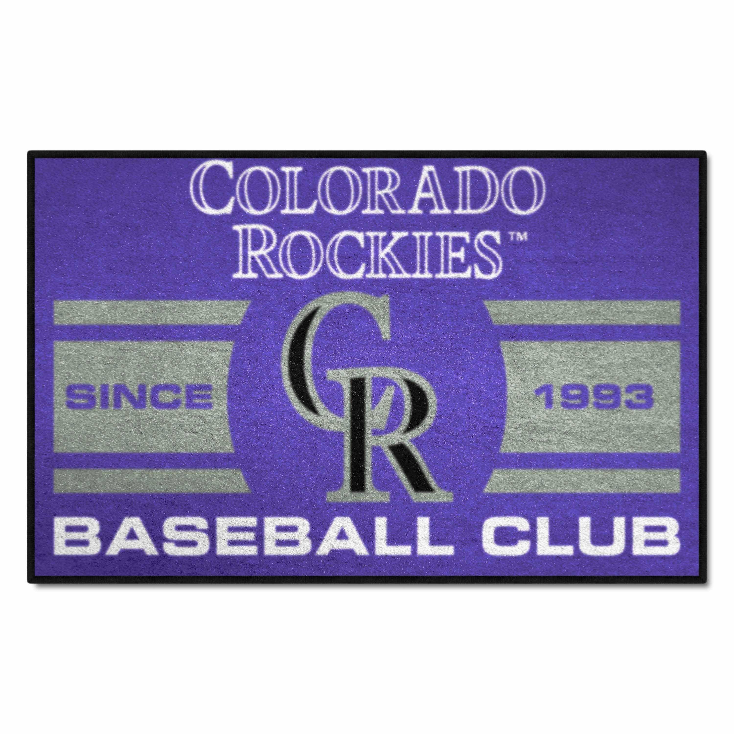 Colorado Rockies Starter Mat Accent Rug - 19in. x 30in., Uniform Design - Colorado Rockies