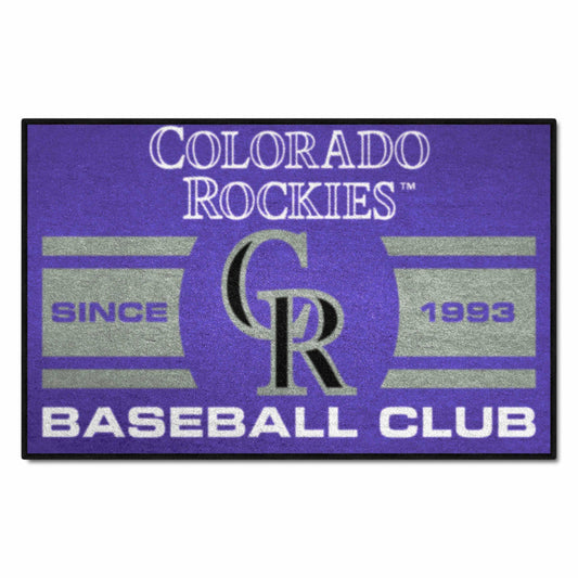 Colorado Rockies Starter Mat Accent Rug - 19in. x 30in., Uniform Design - Colorado Rockies