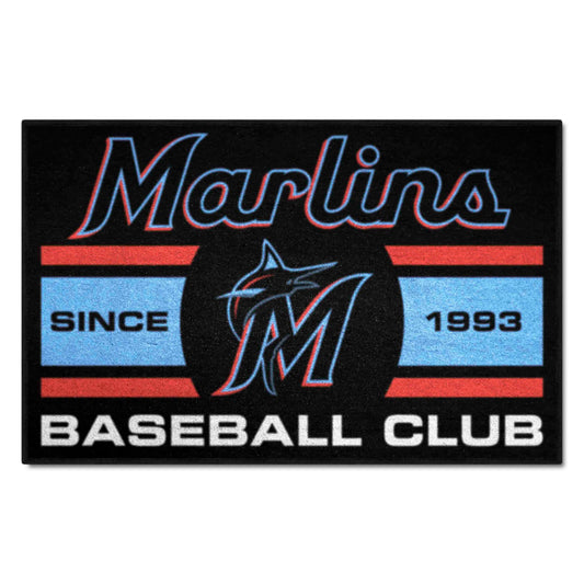 Miami Marlins Starter Mat Accent Rug - 19in. x 30in., Uniform Design