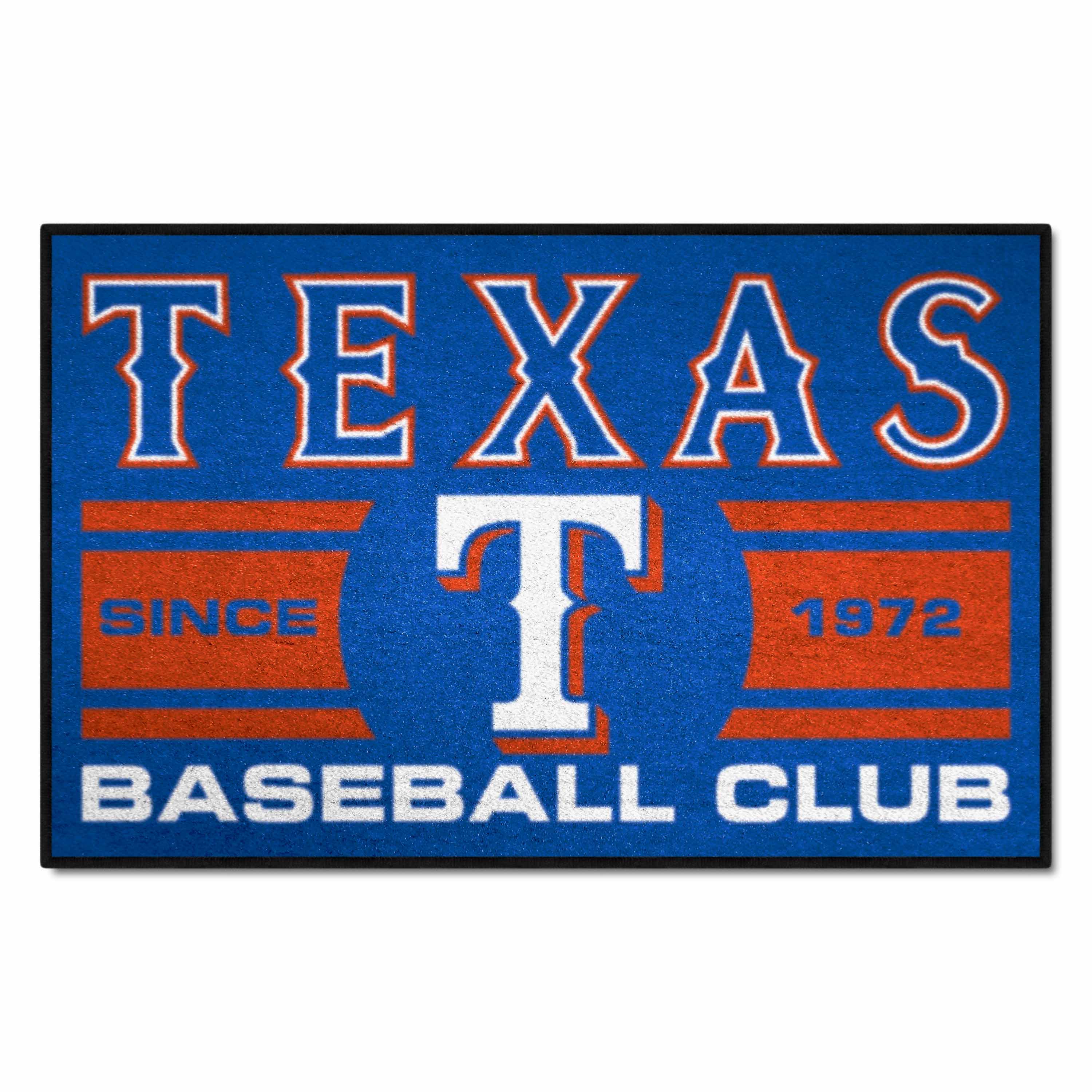 Texas Rangers Starter Mat Accent Rug - 19in. x 30in., Uniform Design