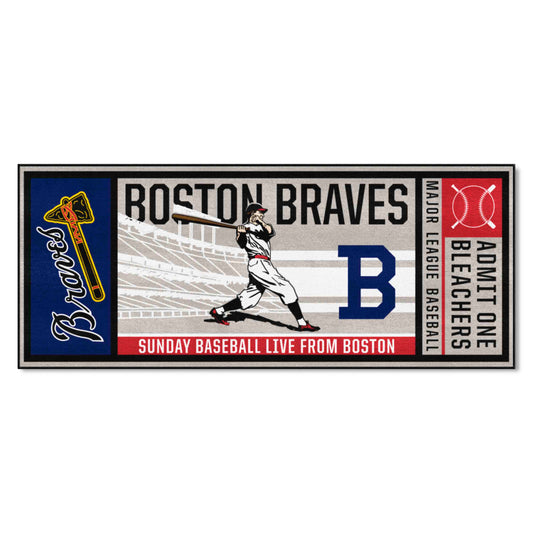 Boston Braves Ticket Runner Rug - 30in. x 72in. - Boston Braves