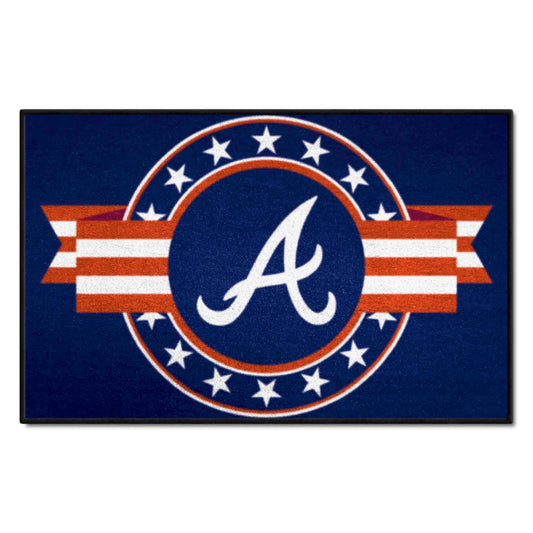 Atlanta Braves Starter Mat Accent Rug - 19in. x 30in. Patriotic Starter Mat