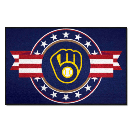 Milwaukee Brewers Starter Mat Accent Rug - 19in. x 30in. Patriotic Starter Mat