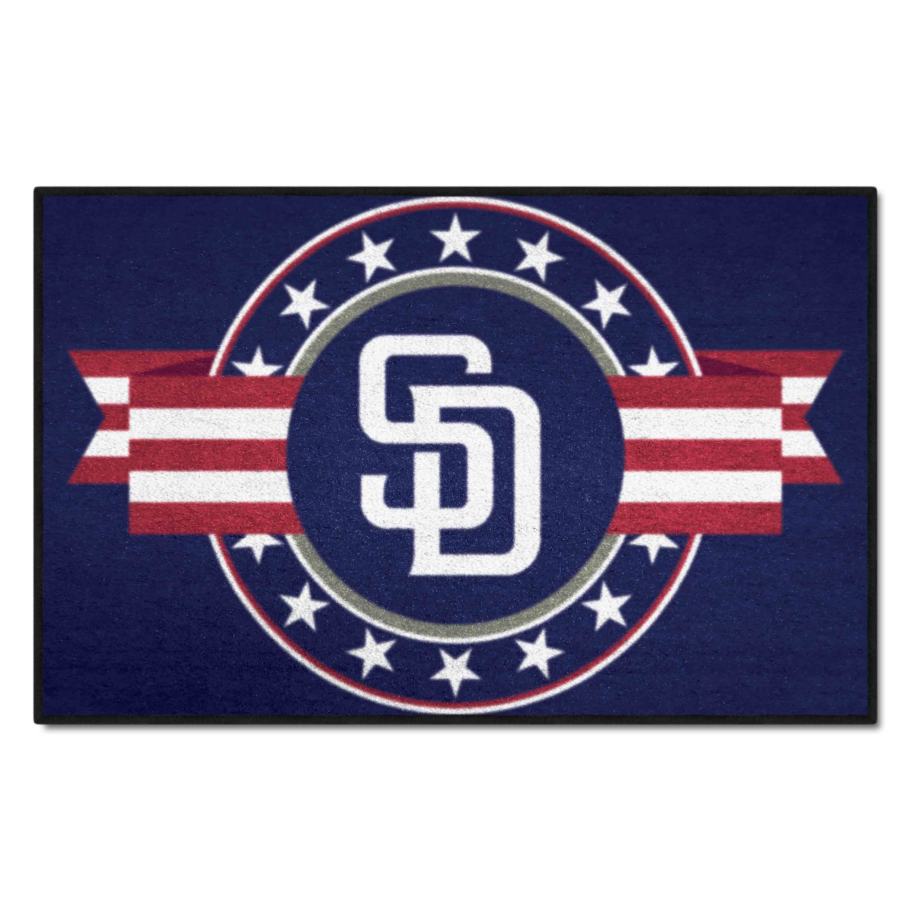 San Diego Padres Starter Mat Accent Rug - 19in. x 30in. Patriotic Starter Mat