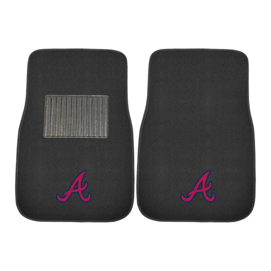 Atlanta Braves Embroidered Car Mat Set - 2 Pieces