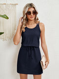 Eyelet Scoop Neck Sleeveless Dress - Flyclothing LLC