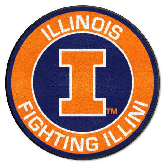 Illinois Illini Roundel Rug - 27in. Diameter