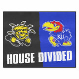 House Divided - Wichita State / Kansas House Divided House Divided Rug - 34 in. x 42.5 in. - House Divided - Wichita State / Kansas