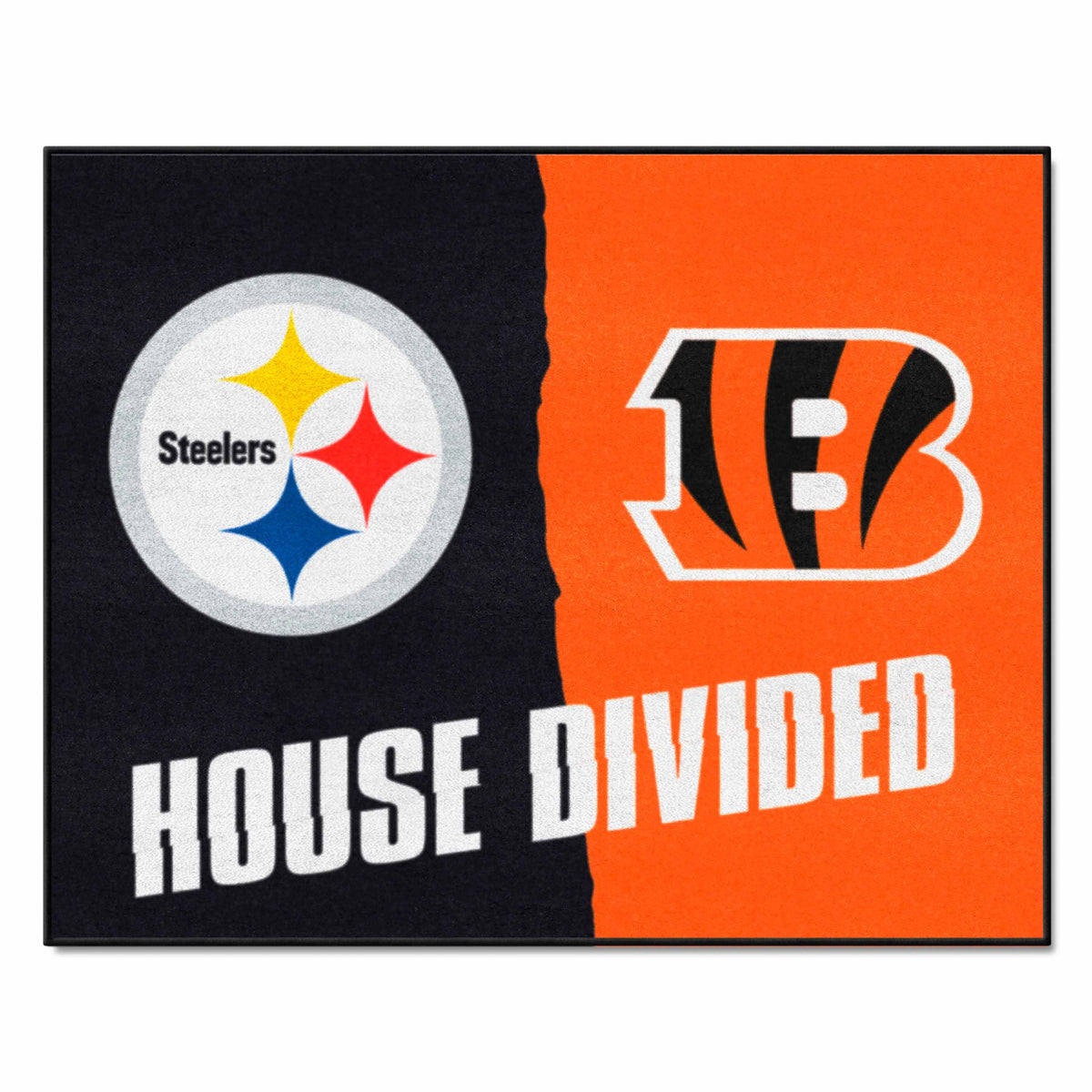 NFL House Divided - Steelers / Bengals House Divided Rug - 34 in. x 42.5 in.