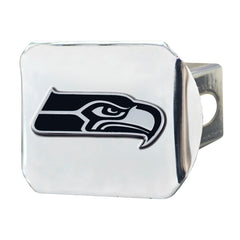 Seattle Seahawks Chrome Metal Hitch Cover with Chrome Metal 3D Emblem