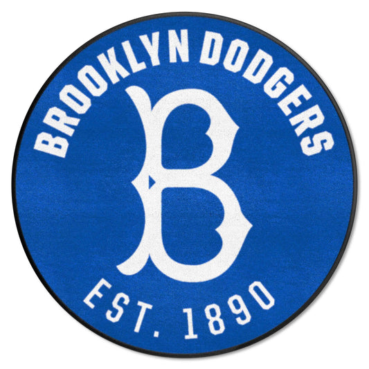 Brooklyn Dodgers Roundel Rug - 27in. Diameter 1949 Retro Logo - Brooklyn Dodgers