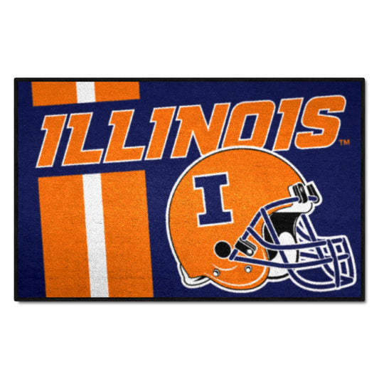 Illinois Illini Starter Mat Accent Rug - 19in. x 30in., Unifrom Design