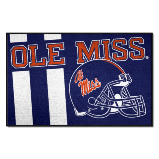 Ole Miss Rebels Starter Mat Accent Rug - 19in. x 30in., Unifrom Design - Ole Miss