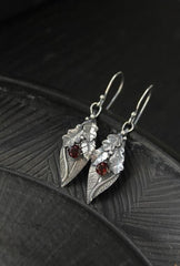 Alloy Rhinestone Leaf Shape Earrings - Trendsi