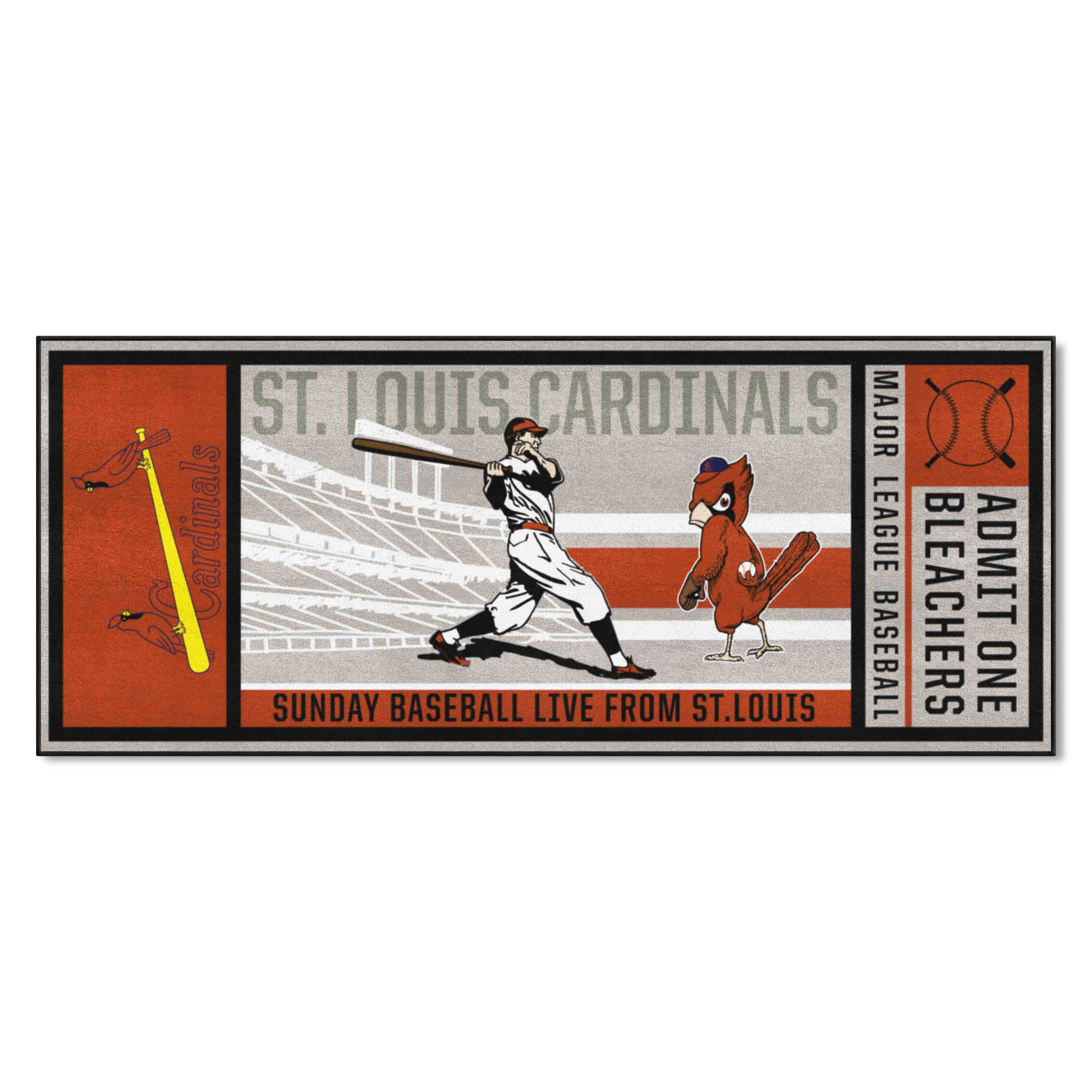 St. Louis Cardinals Ticket Runner Rug - 30in. x 72in.