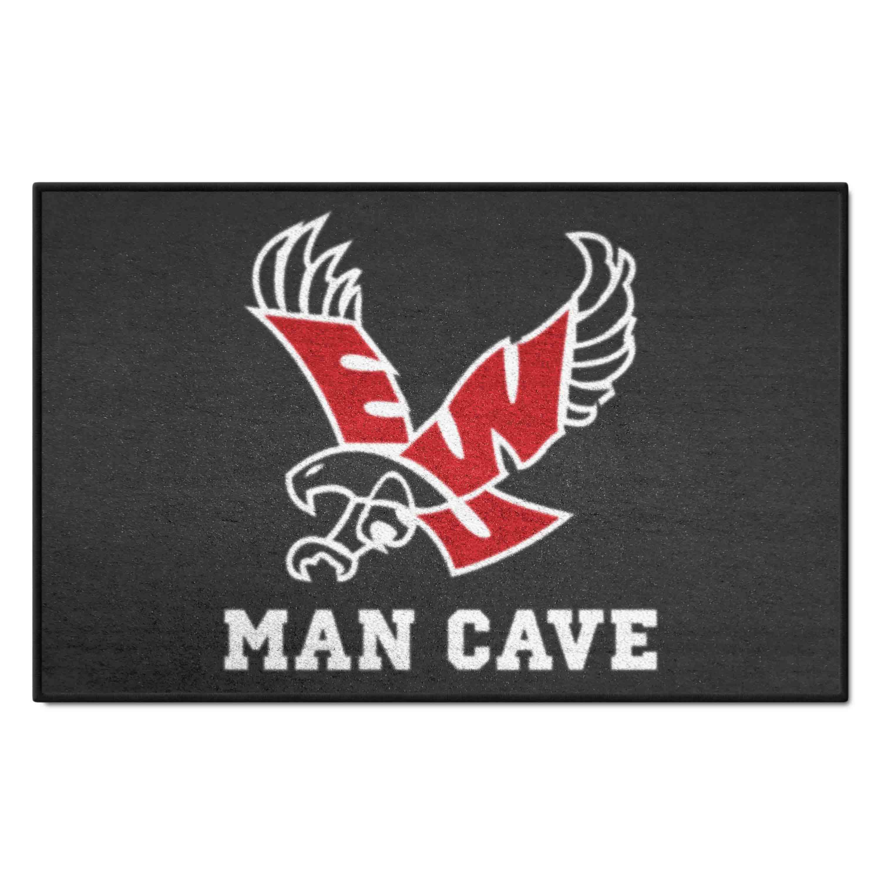 Eastern Washington Eagles Man Cave Starter Mat Accent Rug - 19in. x 30in., Black