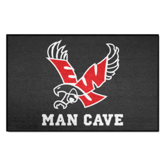 Eastern Washington Eagles Man Cave Starter Mat Accent Rug - 19in. x 30in., Black