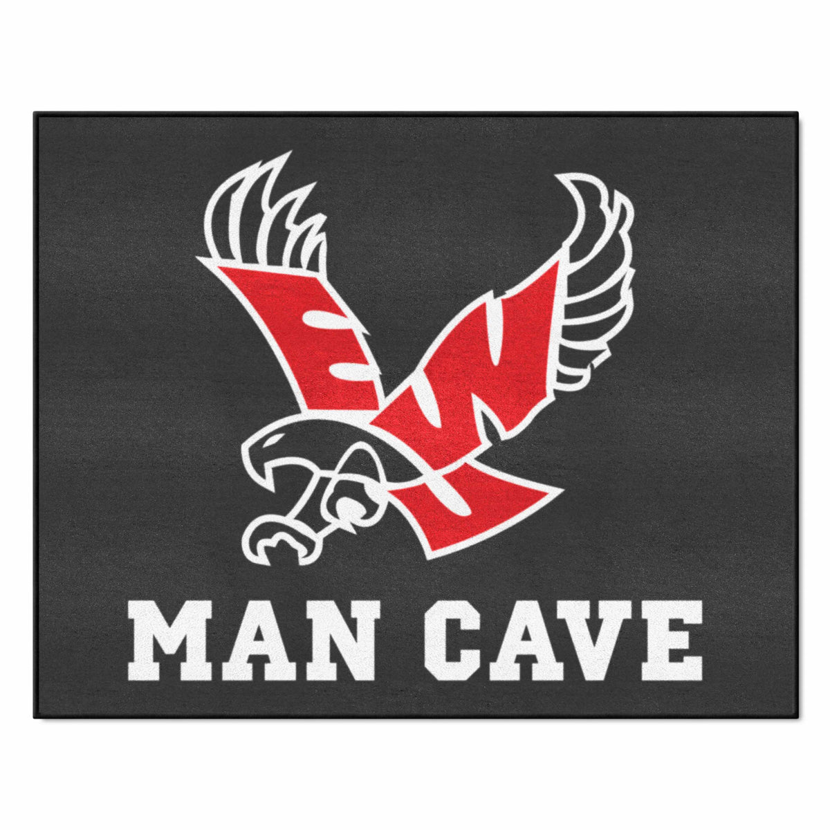 Eastern Washington Eagles Man Cave All-Star Rug - 34 in. x 42.5 in., Black