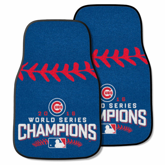 Chicago Cubs 2016 World Series Champions Front Carpet Car Mat Set - 2 Pieces - Chicago Cubs