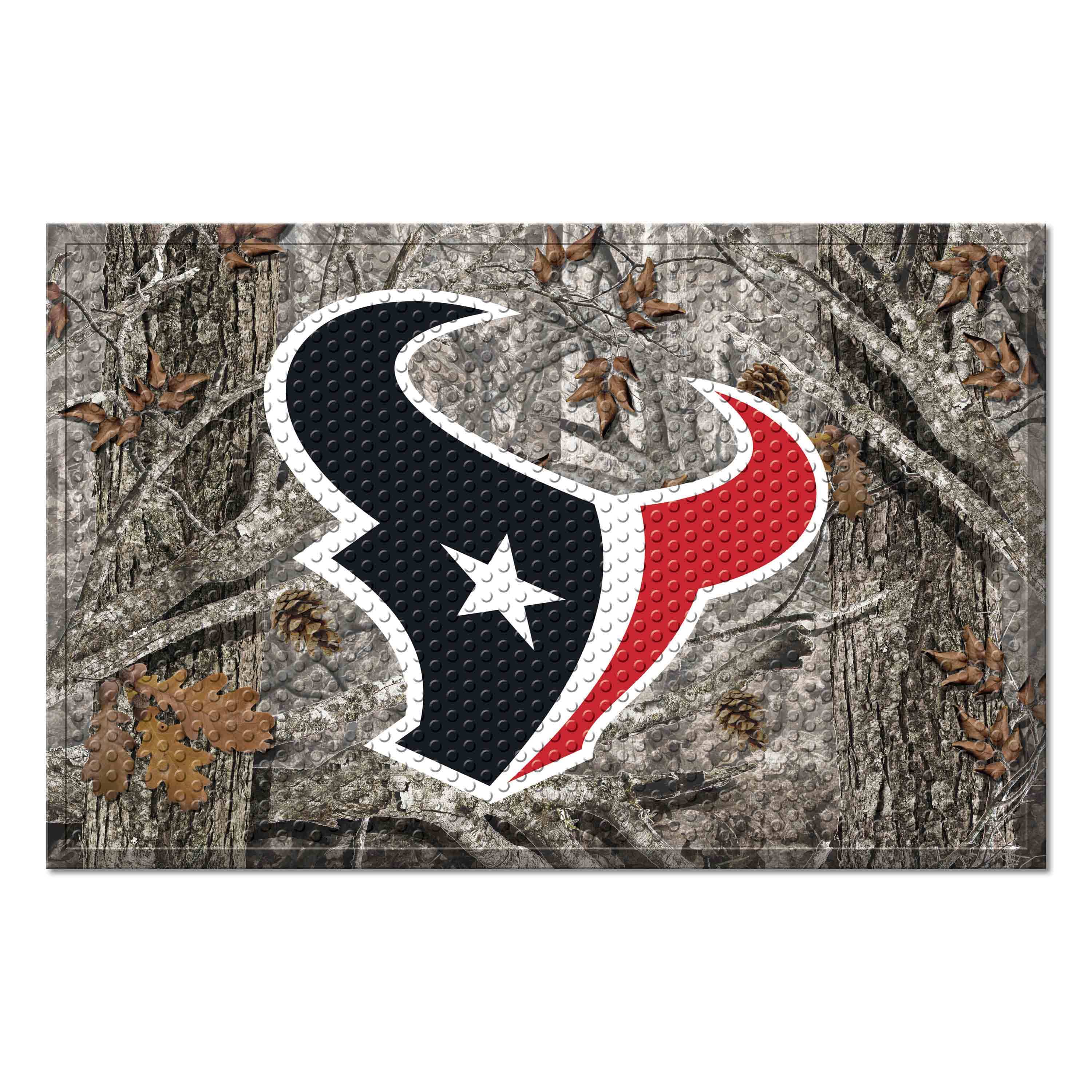 Houston Texans Rubber Scraper Door Mat Camo - Houston Texans